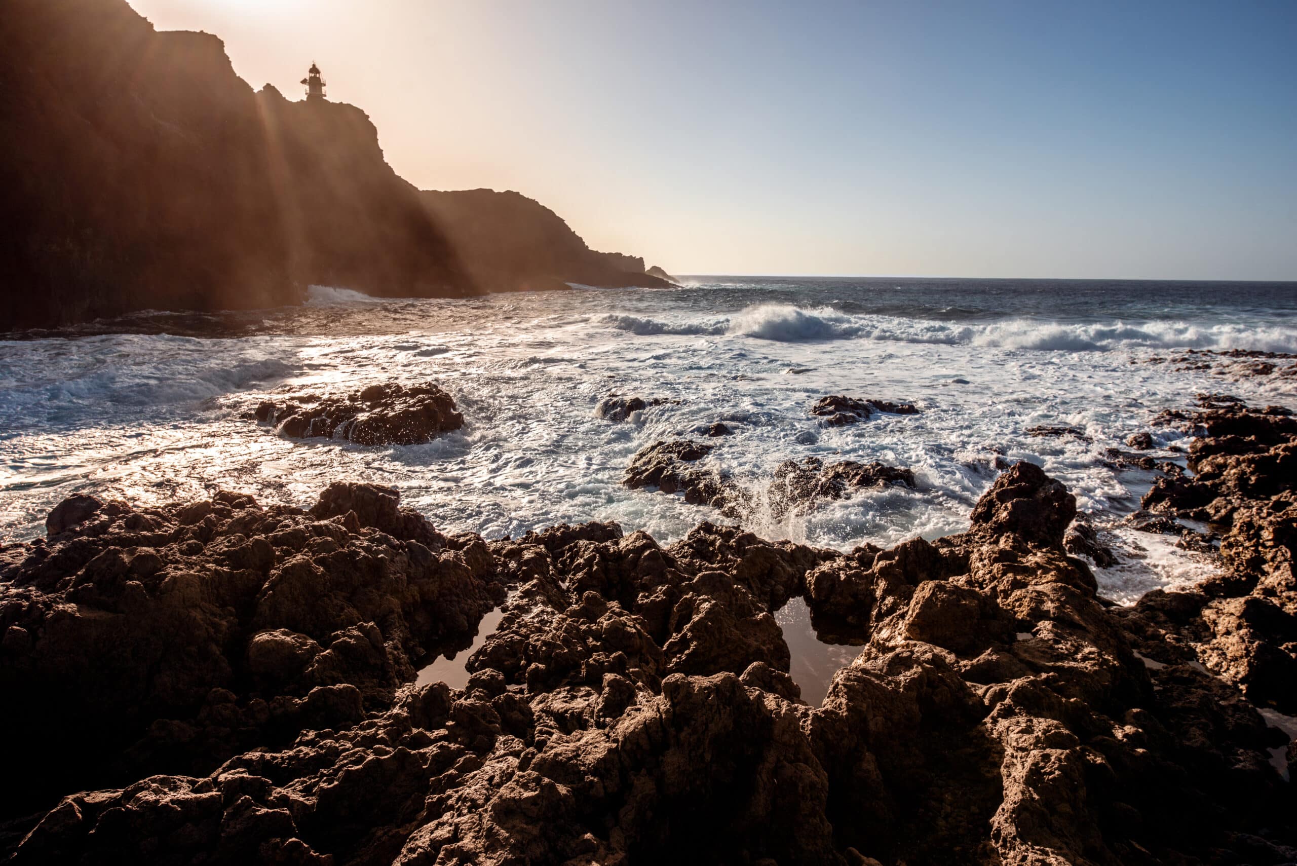 Rocky coast on the cape Teno on Tenerife island in Spain